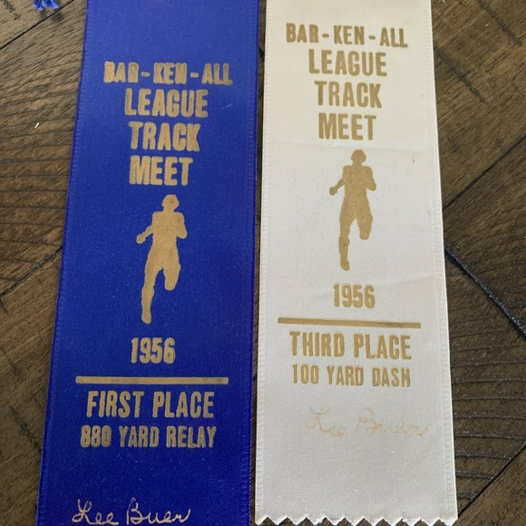 5 VTG Antique Track & Field Ribbons 1956 Saranac Invitational Bar-Ken-All Meet - Picture 3 of 6